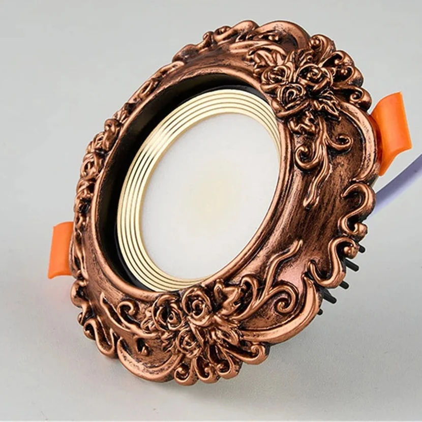 American Retro Industrial Style Resin Bronze Led Ceiling Lamp 3W 10W Hole 6Cm Living Room Spot Embedded Cow Eye Light 110V 220V