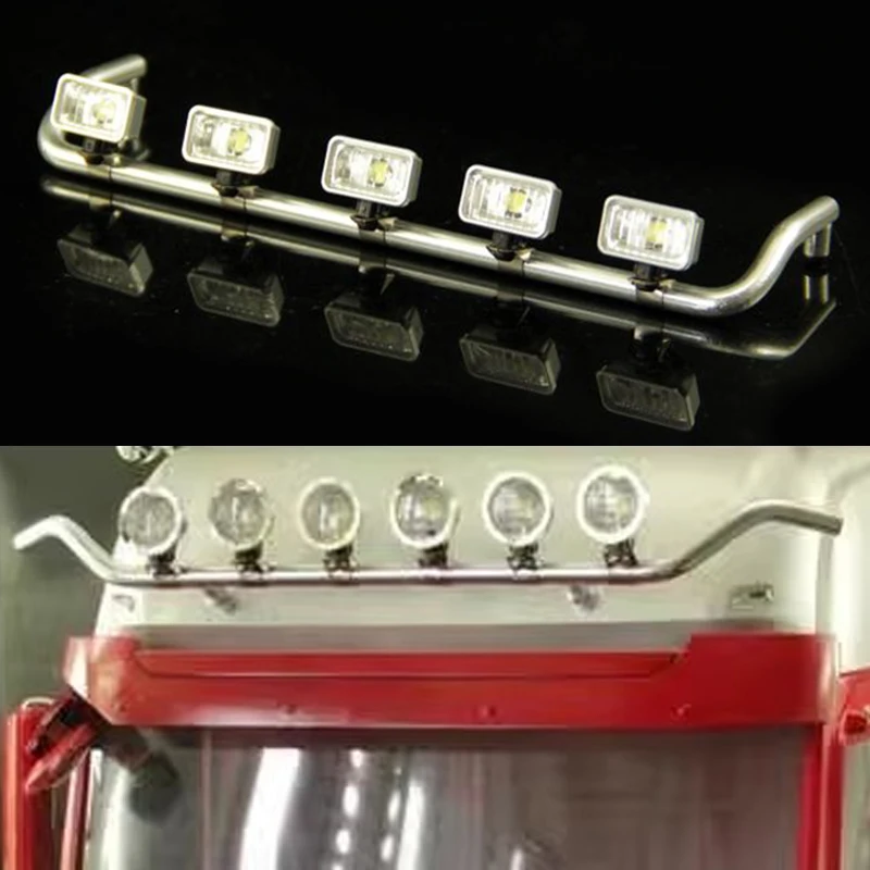 

LED Metal Roof Light for 1/14 Tamiya RC Truck Dump Truck SCANIA Diy Parts Toys