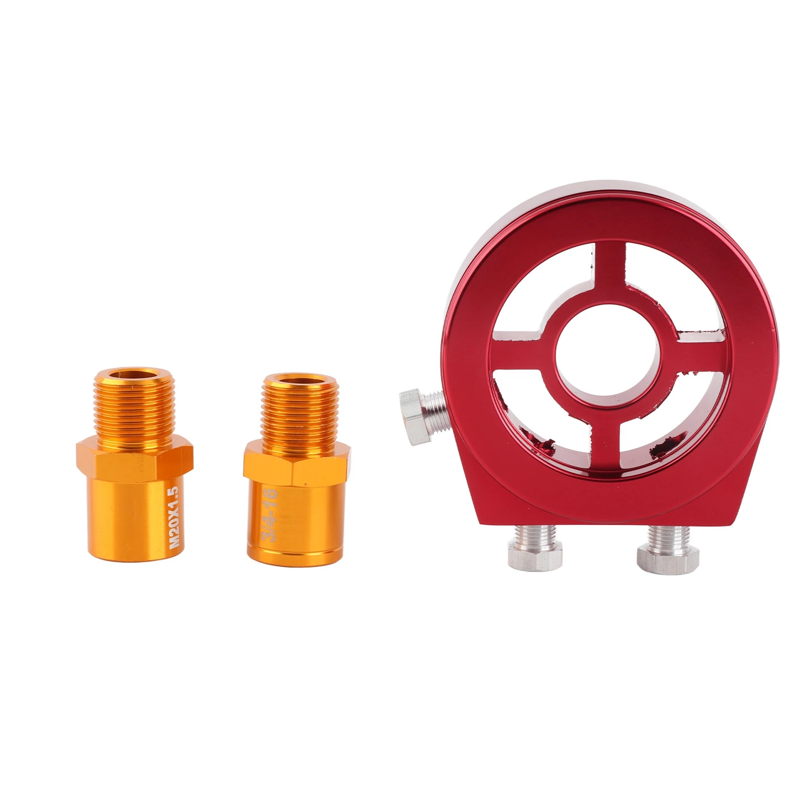 

Universal Aluminum Oil Filter Cooler Sandwiched Plate Oil Pressure Temp Gauge Adapter Kit Oil Filter Cooler Gauge Plate Adapter