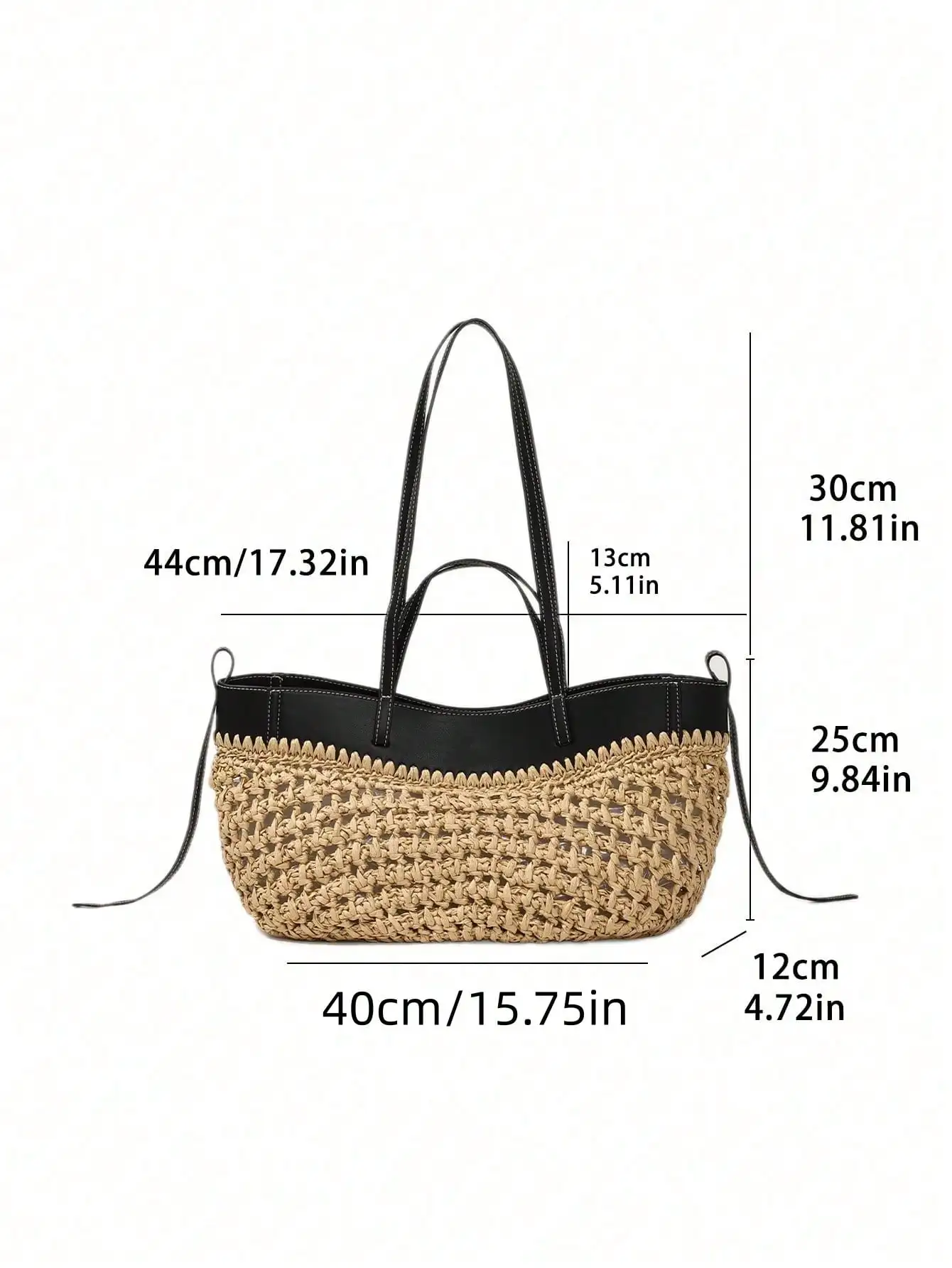 1pc New European And American Style Shoulder Handbag Crossbody Beach Vacation Summer Large Capacity Basket Bag PP (Polypropylene) Material Woven Fabric, Lightweight Texture Bag For Women Suitable For Parties, Banquets, Daily Commute