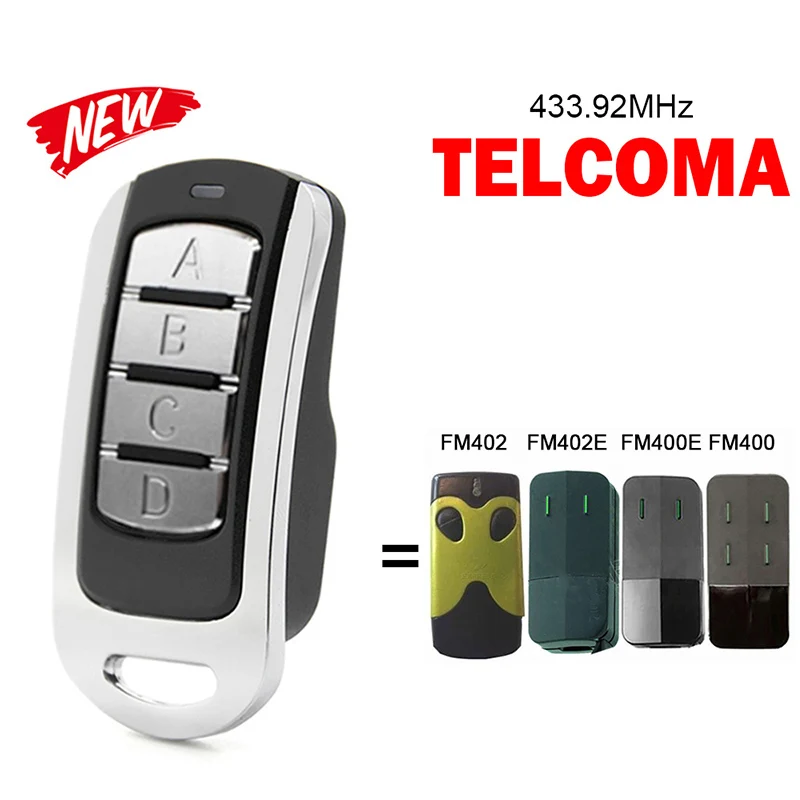 

Compatible With TELCOMA FM400 FM400E FM402 FM402E Garage Door Remote Control 433.92MHz Rolling Code TELCOMA Garage Door Opener