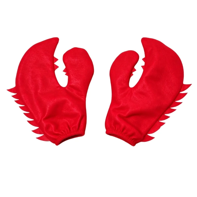 39BD Costume Gloves Red 1 Pair Oversized Hand Accessory for Halloween Party Looks Photo Booths and Stage Shows