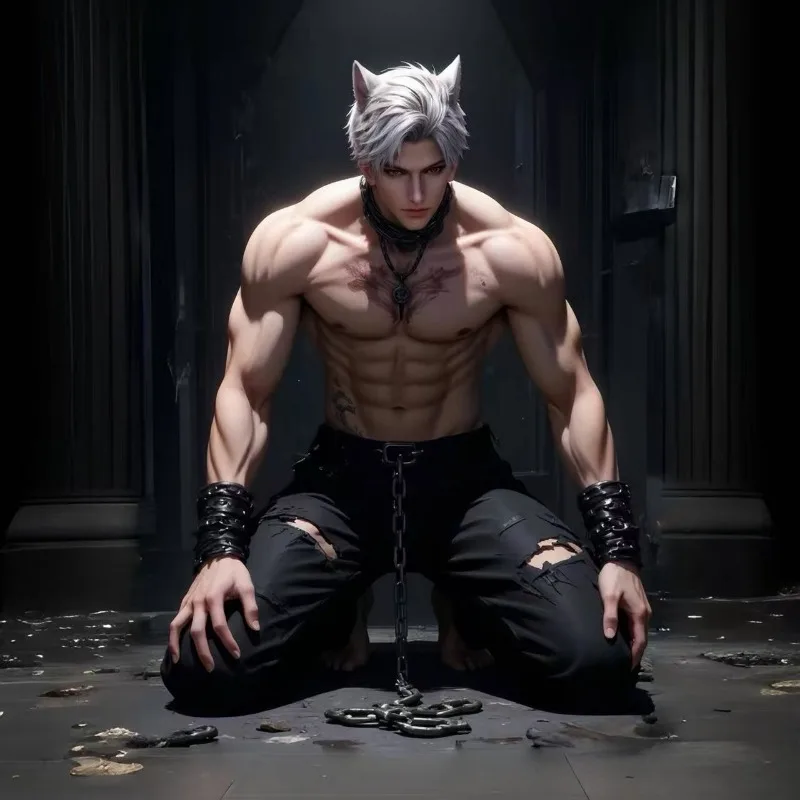 10Cm Love Deep Space Qin Che Muscle Cat Contrast Kneeling Posture Standing High Value Acrylic Standing Card Tabletop Ornament