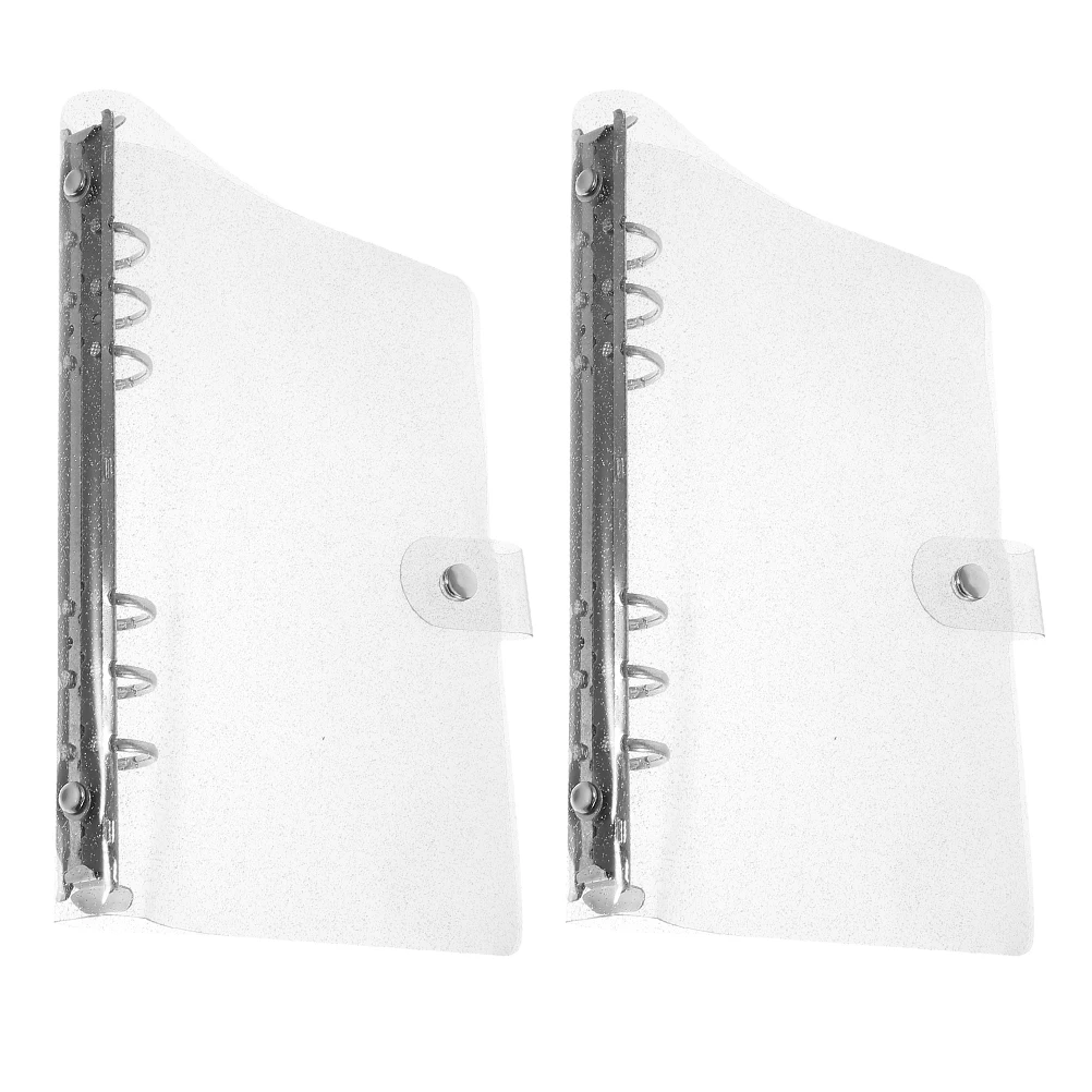 

2pcs Clear Binder Notebook Cover Portable Journal Binder Scrapbook Case for Office School Planner Accessories Lightweight