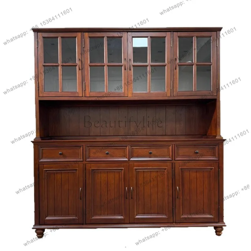 White toon wood all solid wood American storage tea against the wall wine cabinet storage cabinet