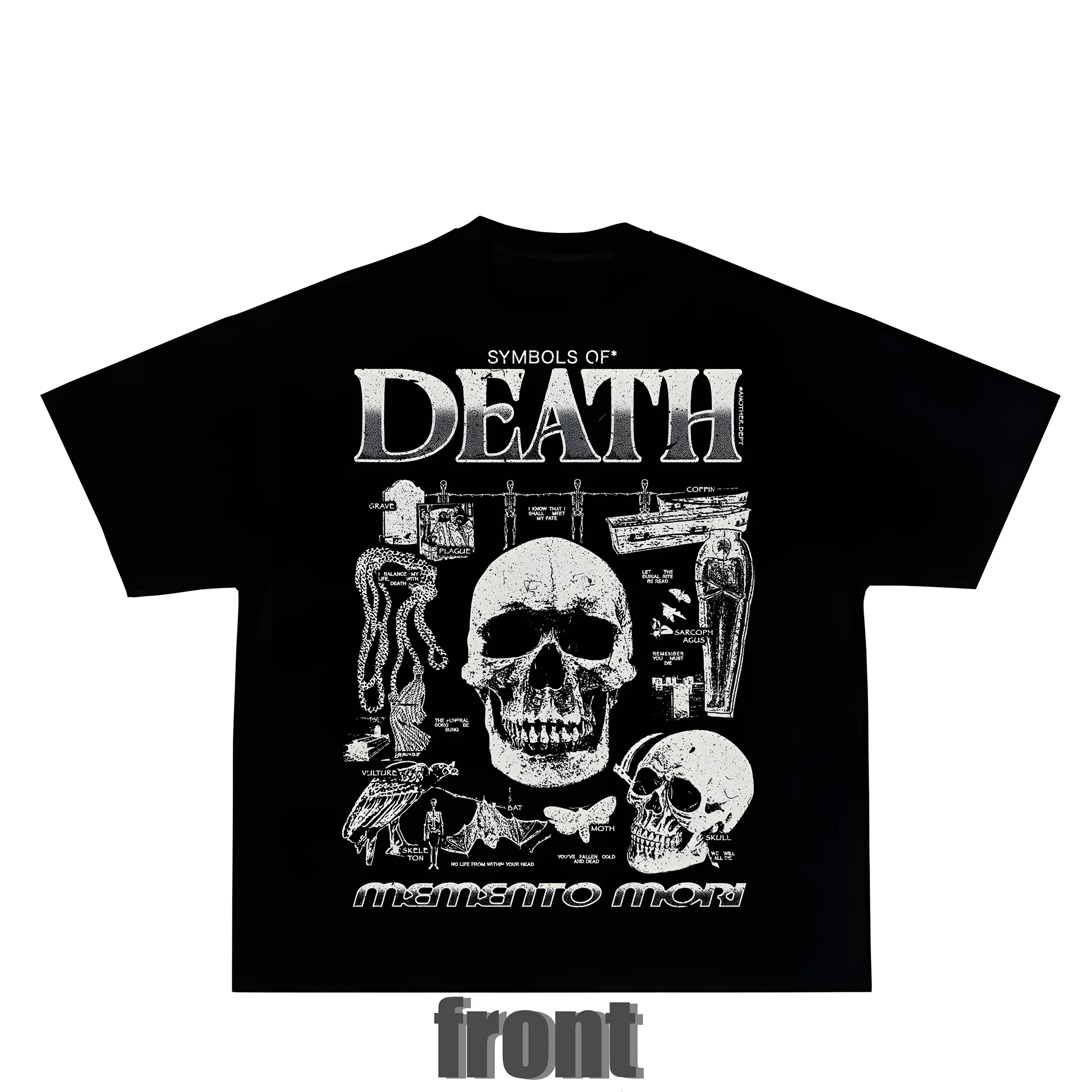 

2025 America Spring Art Skull Print Cotton Loose Men's and Women's Extra Large T-shirt High Quality Short Sleeve T-shirt
