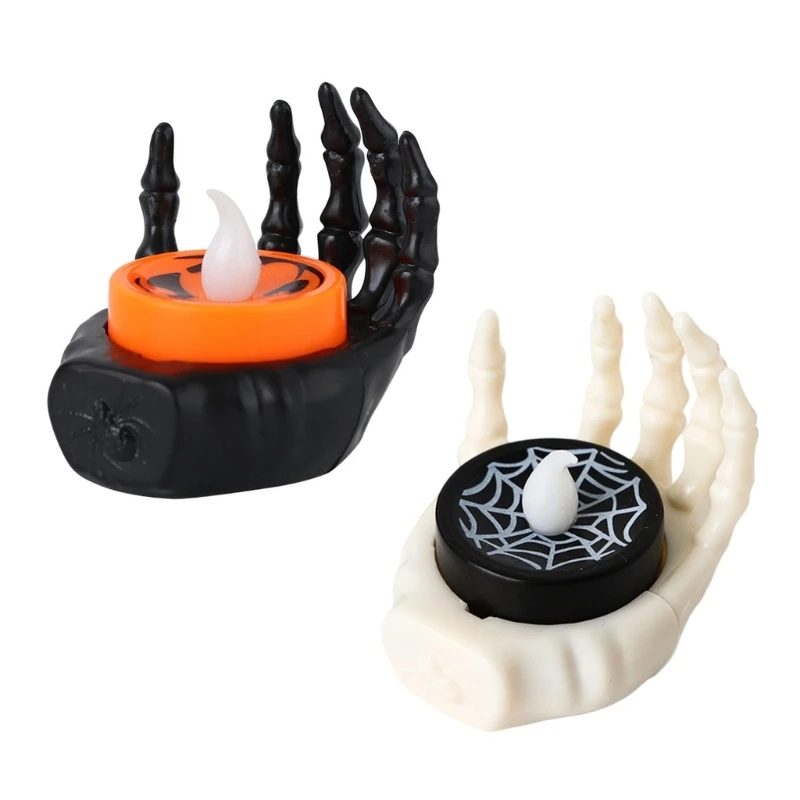 4x7b 12pcs Skeleton Hand LED LED Skeleton Hand Tandle Tealight Indoor Decoration