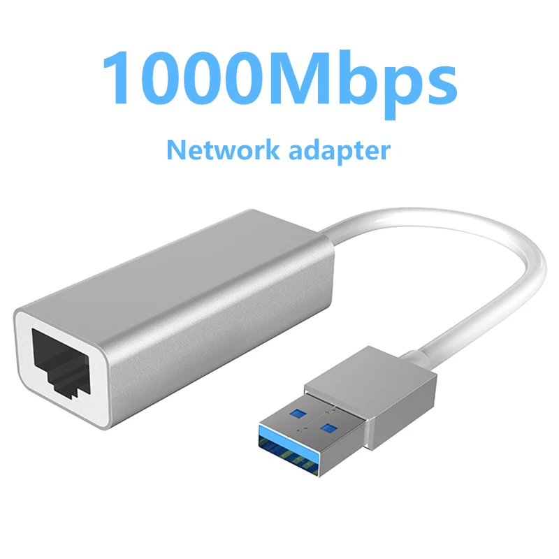 

USB-A Gigabit Ethernet Adapter with 1000Mbps, Aluminum Case, Compact Portable, Wear Resistant Fast Cooling for Laptop Desktop
