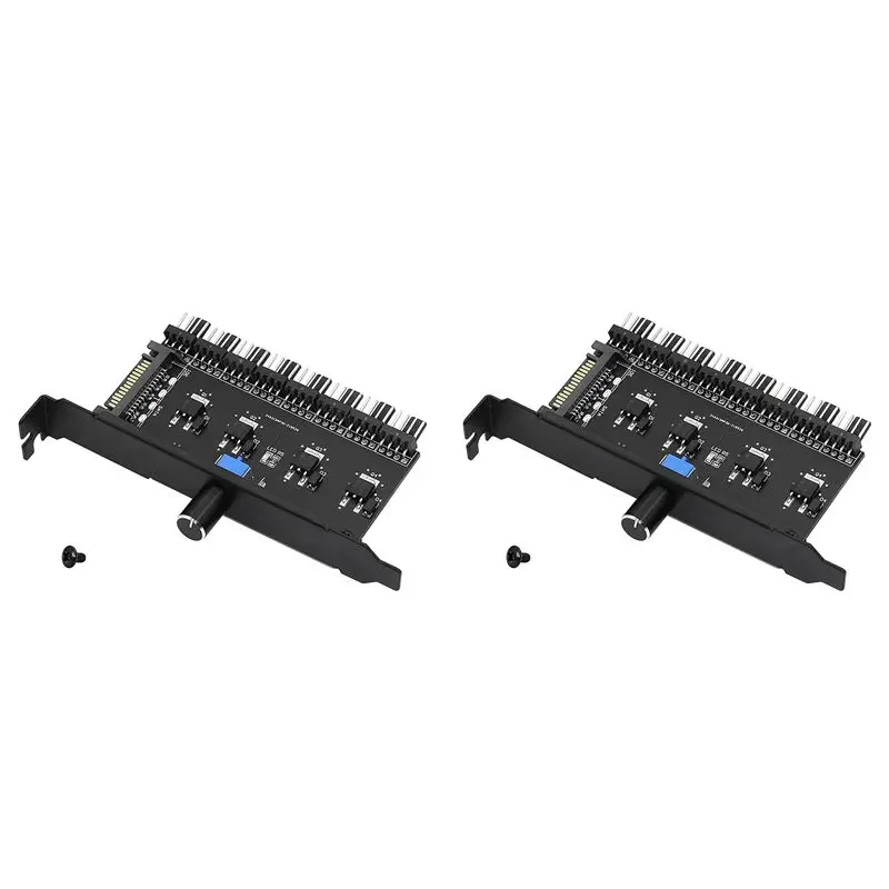 N35R-2X Pc 8 Channels Fan Hub Cooling Fan Speed Controller For CPU Case HDD VGA PWM Fan PCI Bracket Power By 12V Fan (SATA)