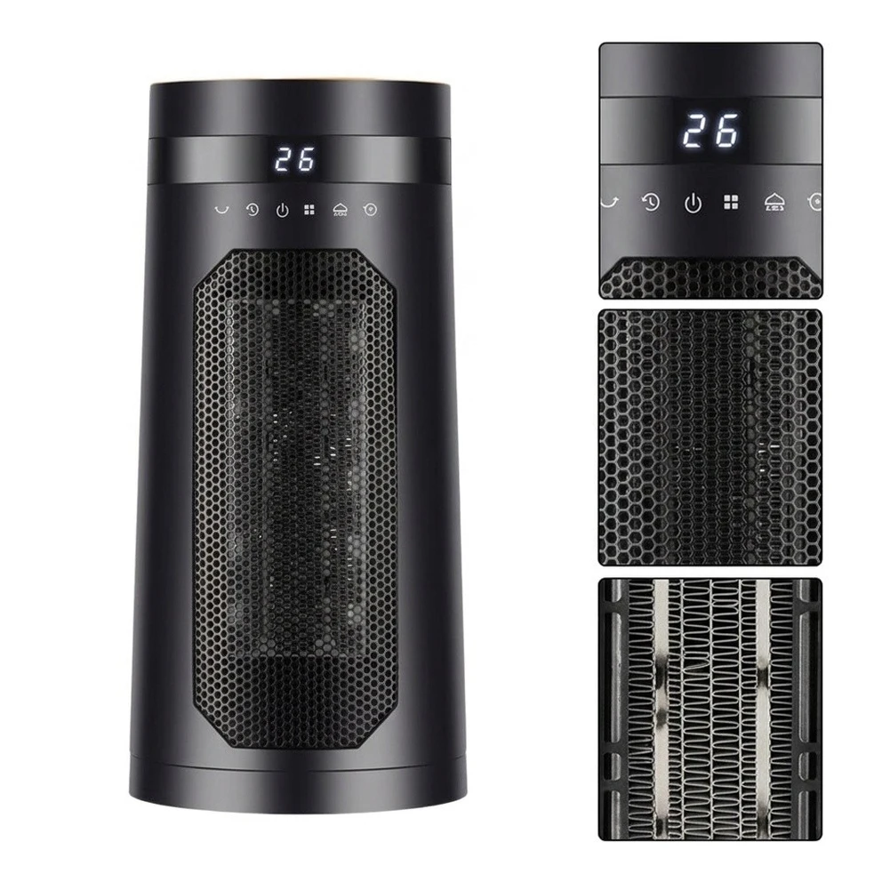 Vertical Tower For ptc Heater with Graphene Heating Quiet Operation 12H Timer Oscillating Remote Control 36x20x20cm