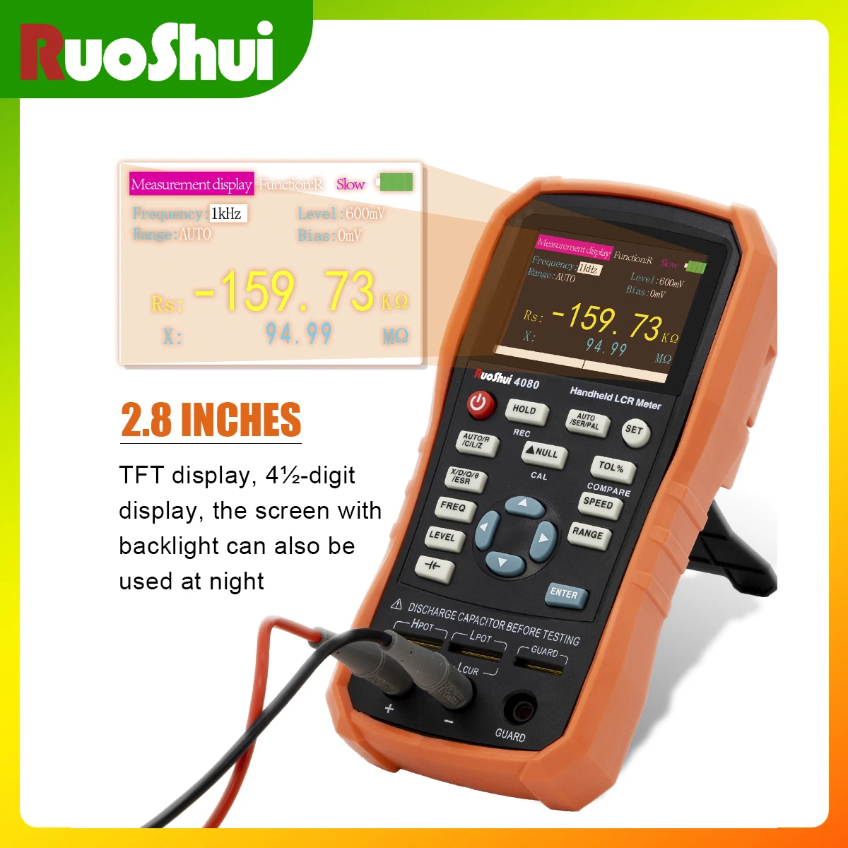 Victor 4080 Hand Held 5 Digits Manual Auto Range LCR Meter 20Mohm Resistance 2000H Inductance 20mF Capacitance5V Lithium Batter