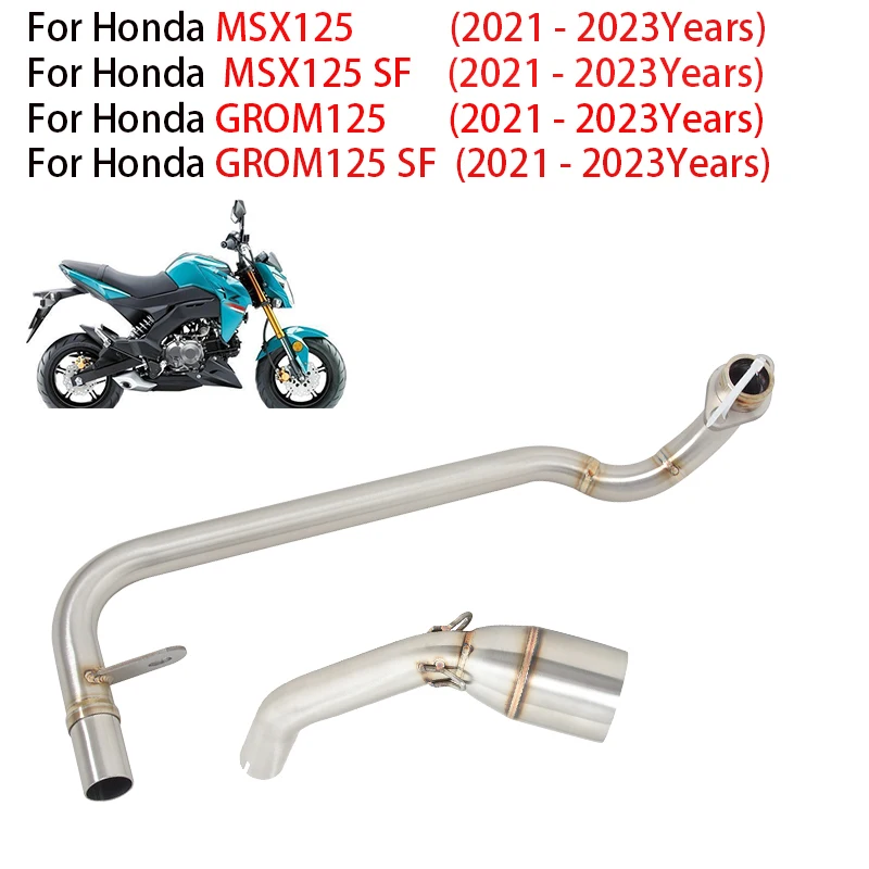 

For Honda GROM125 MSX125 SF GROM 125 2021 2022 2023 50.8mm Motorcycle Exhaust Escape Systems Moto Modified Front Mid Link Pipe