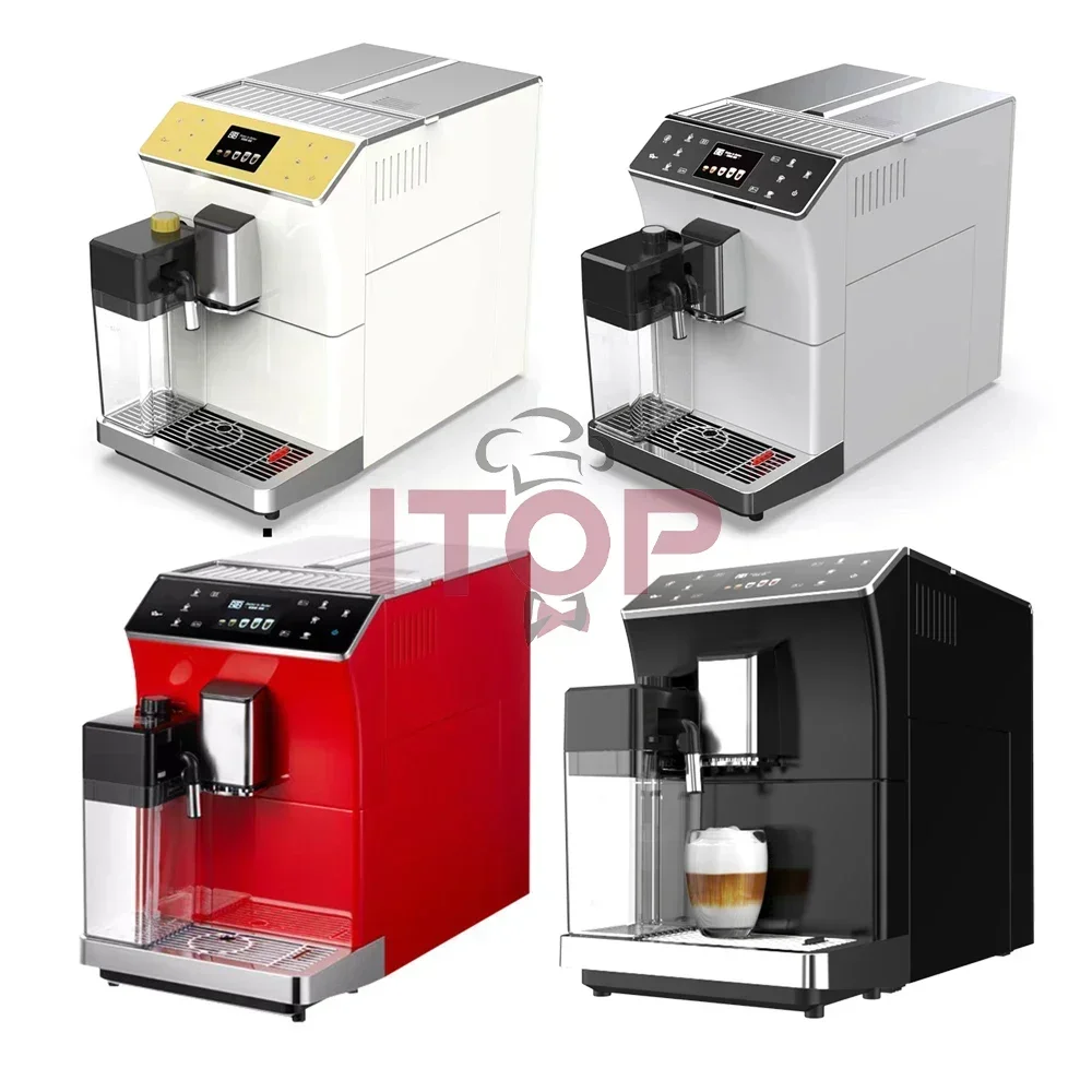 GMESpresso-Cafetière commerciale, Machine à café entièrement automatique, Eau intelligente, ShorX4, Alarme, Invite