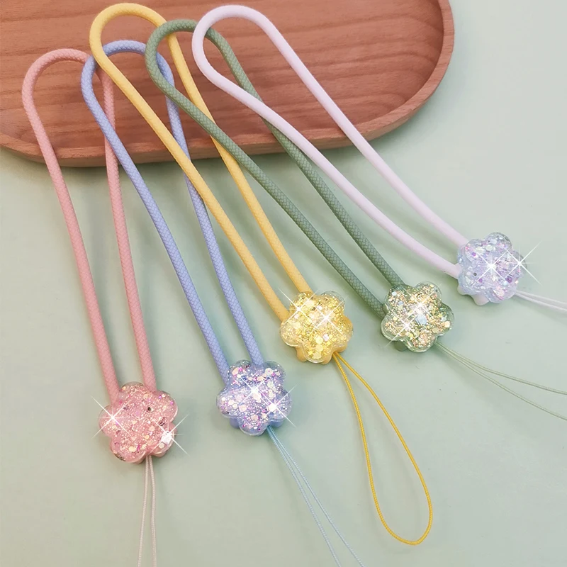 

Женская Жидкая силиконовая цепочка на запястье, Короткая подвеска с блестками, блестящая подвеска в виде цветка, Фотофон для Samsung