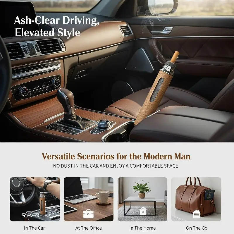 Portable ashtray, anti dust car driver, outdoor household universal cigarette box, convenient storage box