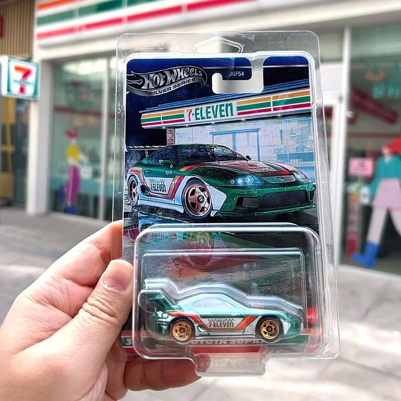 

New Hot Wheels Silver Series 7-Eleven Exclusive Toyota Supra 1/64 Scale Die-Cast Model Cars Birthday Gift Toy