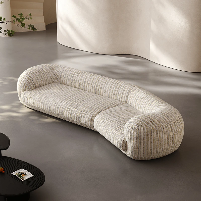 

Fabric sofa Italian light luxury small apartment Nordic silent corner curved sofa