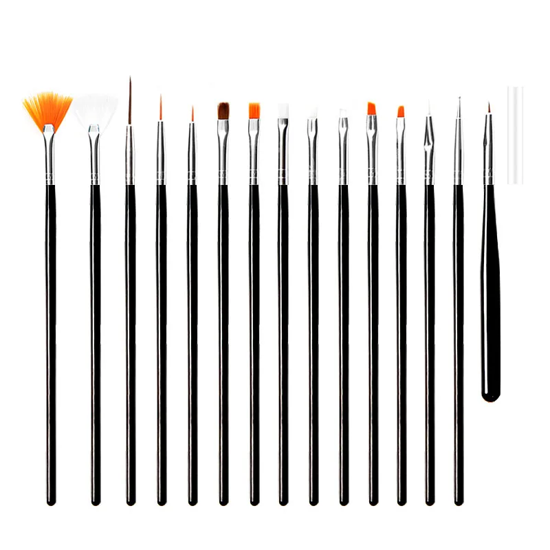 15pcs Fine Detail Paint Brush Set  Acrylic UV Gel Drawing Dotting Manicure Nail Art Design Tools Makeup Accessorie Gel Brush image 3