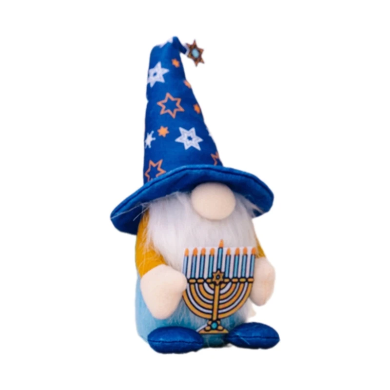 Chanukka-Zwergpuppe für jüdisches Fest, handgefertigte Chanukka-Plüsch-skandinavische Zwergpuppen-Tischdekoration