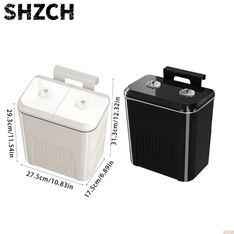 Wall Mounted Dual Compartment Trash Can, Dry & Wet Separation with 2 Lids - Odor Control for Under Sink, Space Saving Home Bin