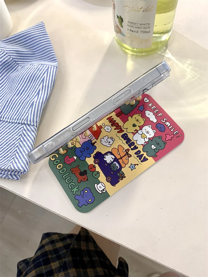 Criativo 3d clamshell bloco de notas quente bonito urso caso telefone para iphone 16 15 14 13 pro max dos desenhos animados gatinho capa à prova de choque funda