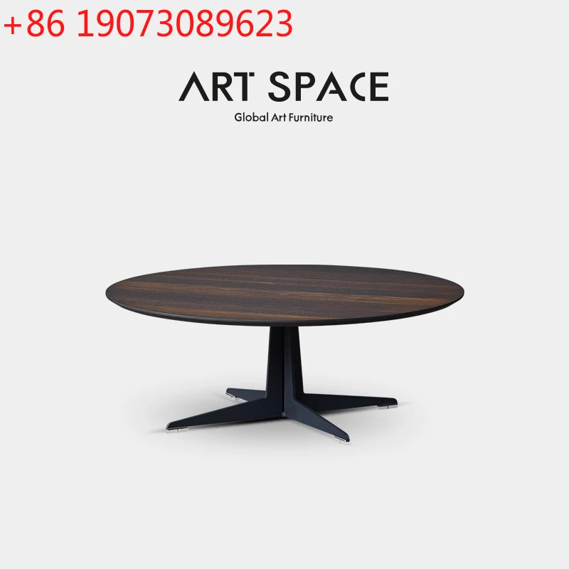 

Italian minimalist living room tea table Nordic modern size round solid wood combination coffee table