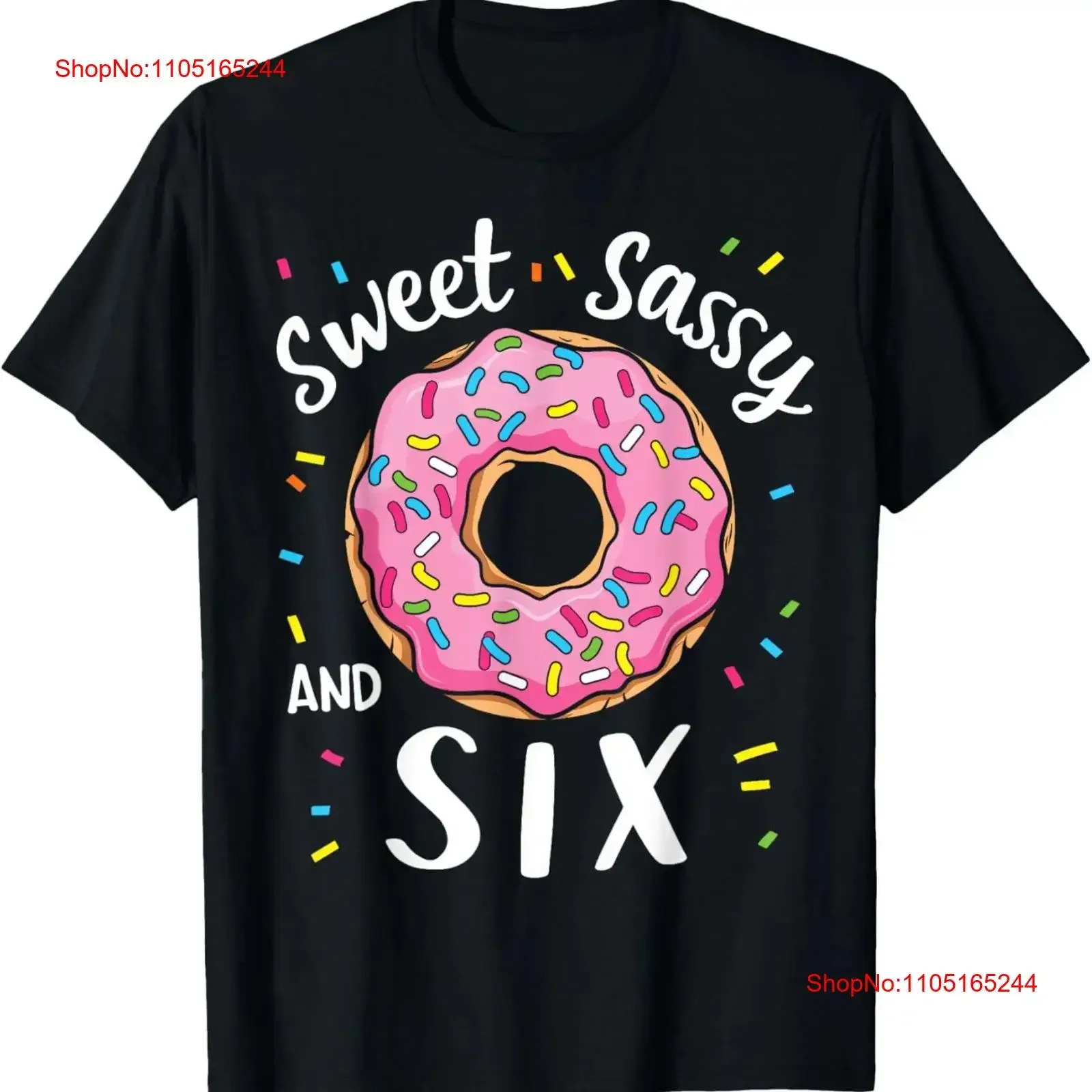 Sweet Sassy y Six Cute Girls 6th Birthday Donut Party Camiseta vintage Lavado Ropa de diseñador Casual Versátil Transpirable