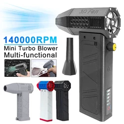 52 mt/s Mini-Turbo-Jet-Lüfter bürstenloser Motor Handheld-Kanal lüfter 140000 U/min tragbarer Turbo-Lüfter Typ-C-Aufladung mit Power Display Compu