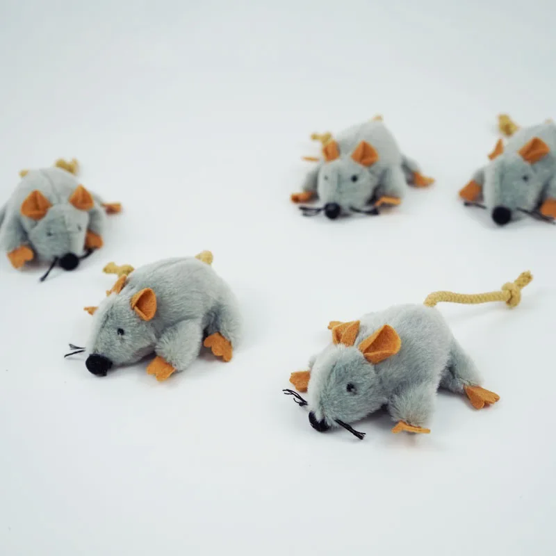 Interaktives Katzenspielzeug, Plüschmäuse, Spielzeug, graue Mausform, Kätzchenspielzeug für den Innenbereich, Katze, Plüschmaus, Katzenspielzeug, Katzen-Kauspielzeug – Detail 4