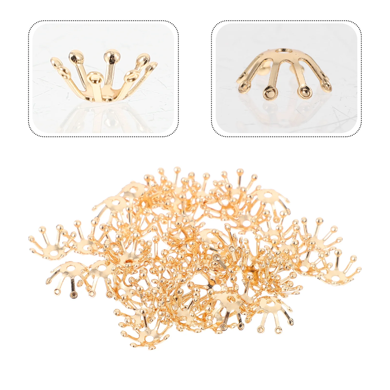 

50pcs Flower Hairpin Components Chic Diy Copper Accessories For Headdress Jewelry Making Bracelet Craft Supplies