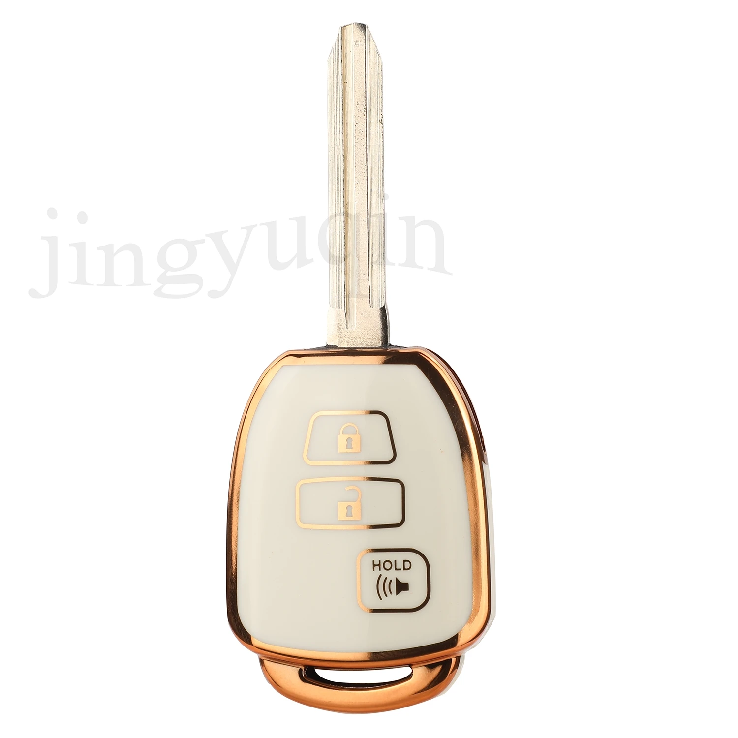 Jingyuqin 2/3/4 Buttons New Arrival Soft TPU Car Key Case For Toyota Aqua Ractis Vitz RAV4 HiAce Land Cruiser Car Accessories