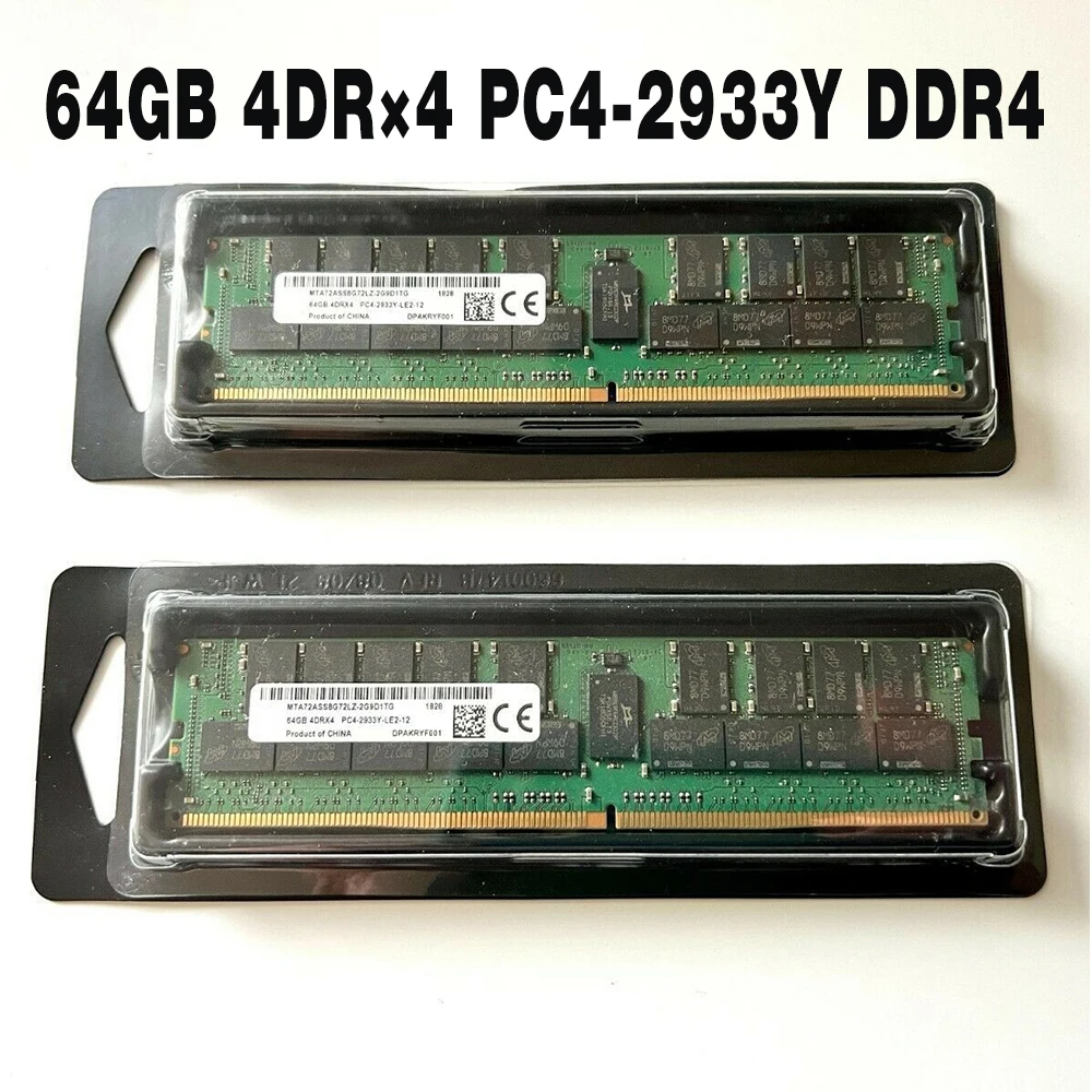 1PCS  For MT MTA72ASS8G72LZ-2G9D1 Server Memory Fast Ship High Quality RAM 64G 64GB 4DR×4 PC4-2933Y DDR4 2933