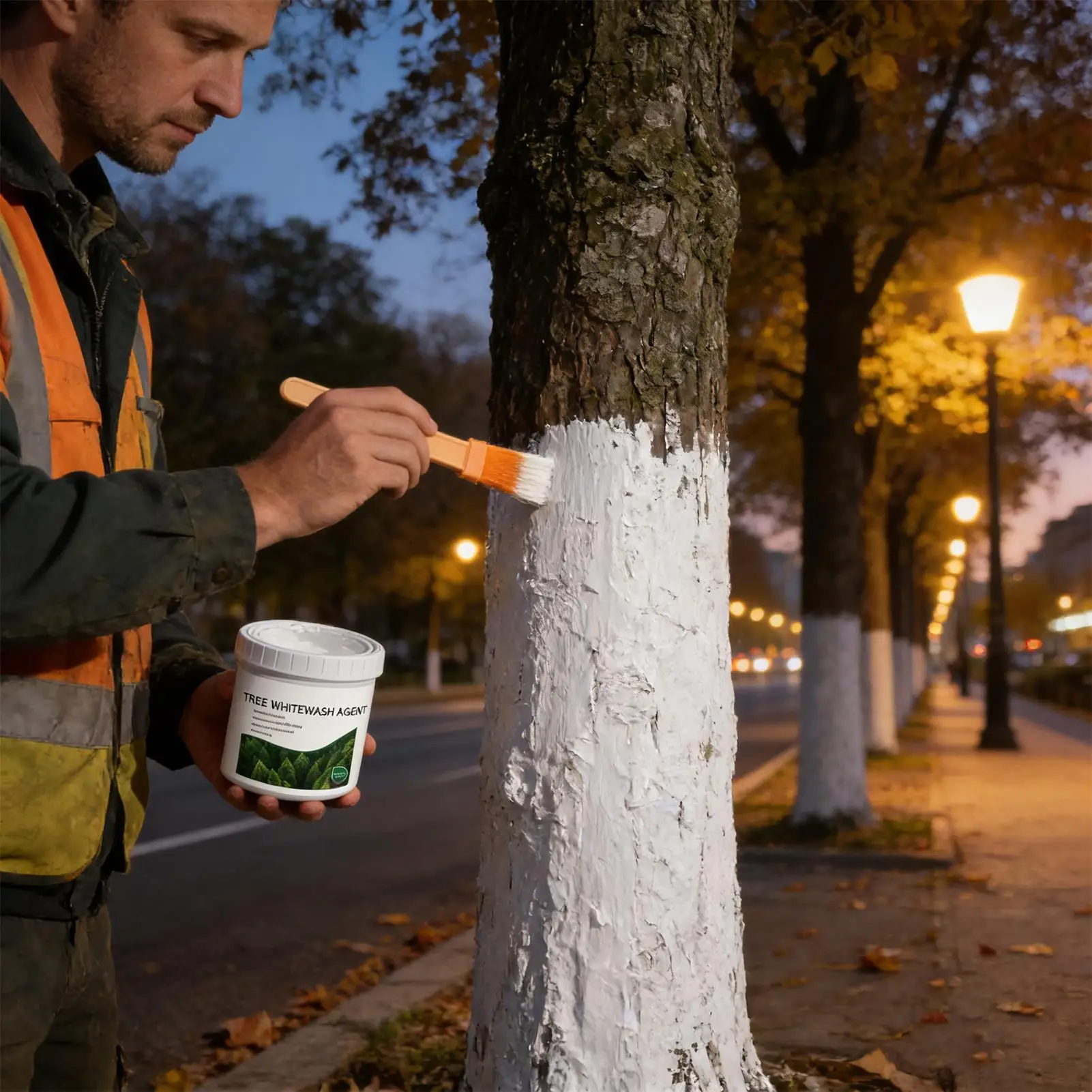 300g Trees White Paint With Brush Whitewash Agent Strong Adhesion Anti Insect Anti Freeze Protective Coating for Outdoor Trees