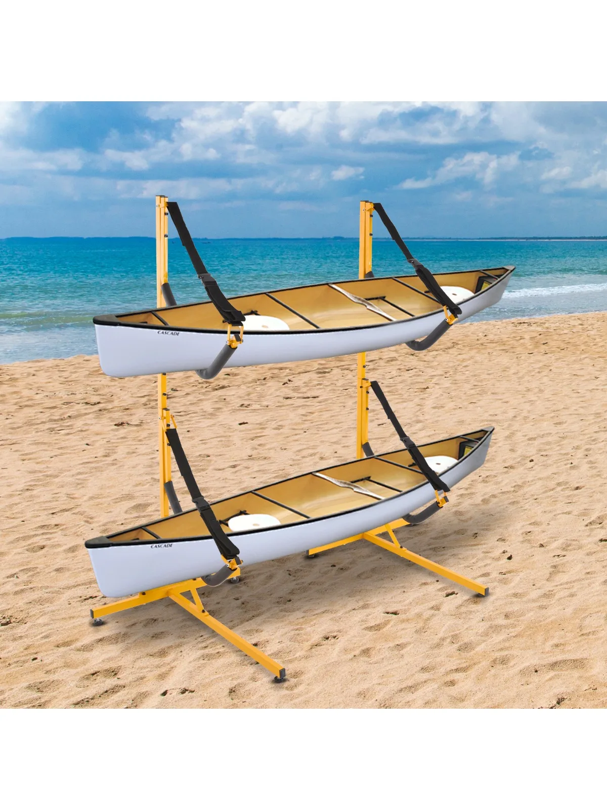 

Independent Outdoor Indoor Kayak Storage Kayak Racks Adjustable Height To Hold Kayaks Canoes Life Rafts Paddles Surfboards