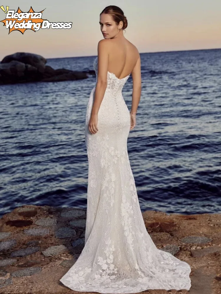Customized Beach Wedding Dresses With Detachable Train Sexy Bridal Gowns Lace Robes Sleeveless Vintage Vestidos De Novia 2025