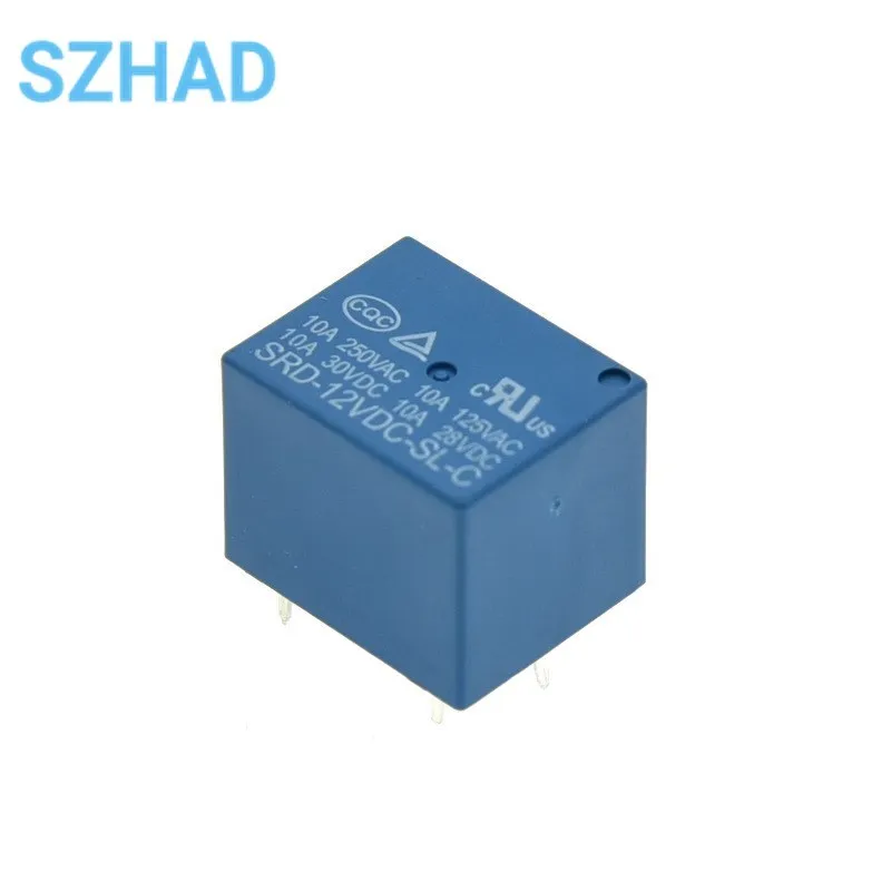 Relay SRD-05VDC-SL-C SRD-03 05 06 09 12 24 12VDC-SL-C 5PINS 3V 5V 9V 6V 24V 12V High-quality 10A 250VAC 5PIN