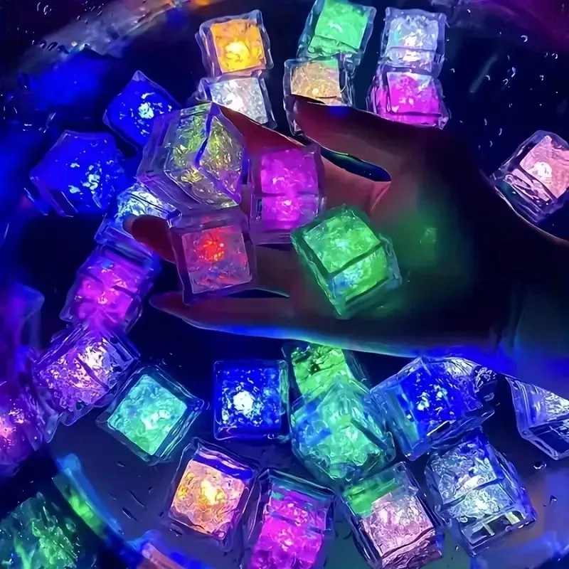 

12-60 шт. светодиодная лампа с кубиком льда, многоразовая 3D атмосферная лампа, экологически чистая рекламная лампа для вечеринки, бара, свадьбы, декор КТВ