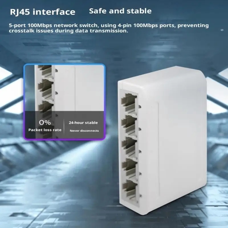 5 Port/8 Port 100Mbps Ethernet Fast Switch RJ45 Multi-port Data Network Switch Smart Hub Internet Injector Adapter