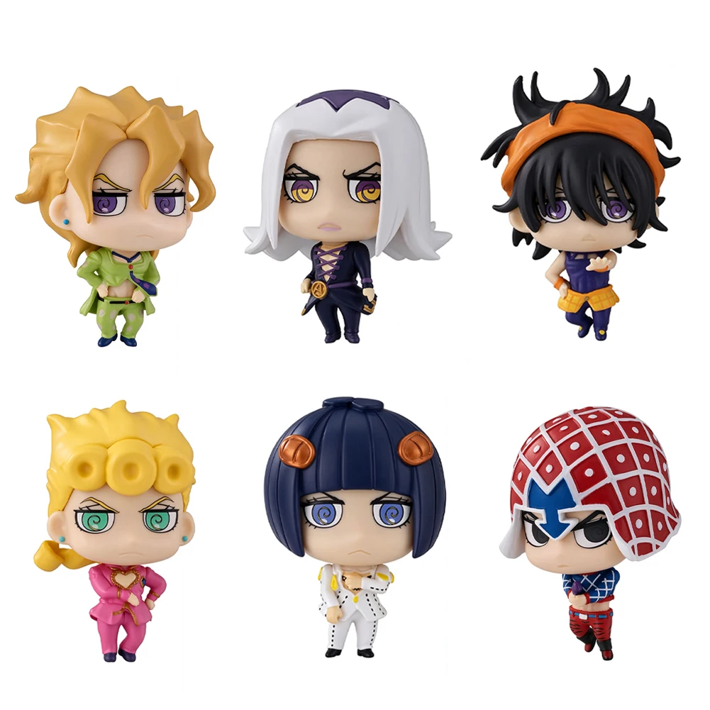 6Pcs/Set Anime JoJo Figure Bruno Bucciarati Giorno Giovanna Narancia Ghirga Action Figure MIni Model Doll Toys Christmas Gift
