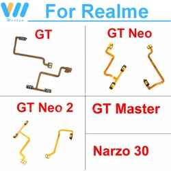Power Volume Buttons For Realme GT Neo 2 GT Master Narzo 30 4G 5G ON OFF Power Volume Side Keys Button Flex Cable Ribbon Parts