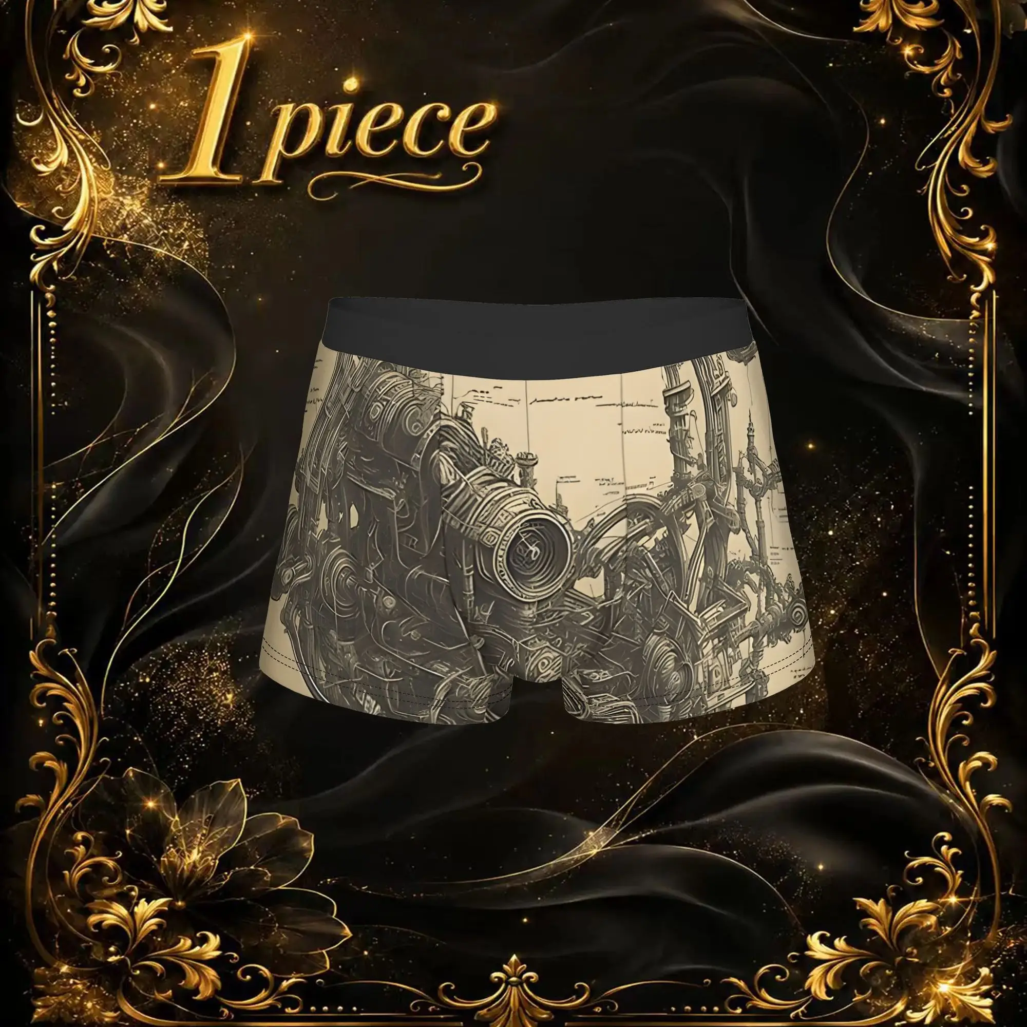 1pc Popular Da Vinci Sketch Apron boxers  adults  Homme Panties Men's Underwear Comfortable Shorts Boxer Briefs