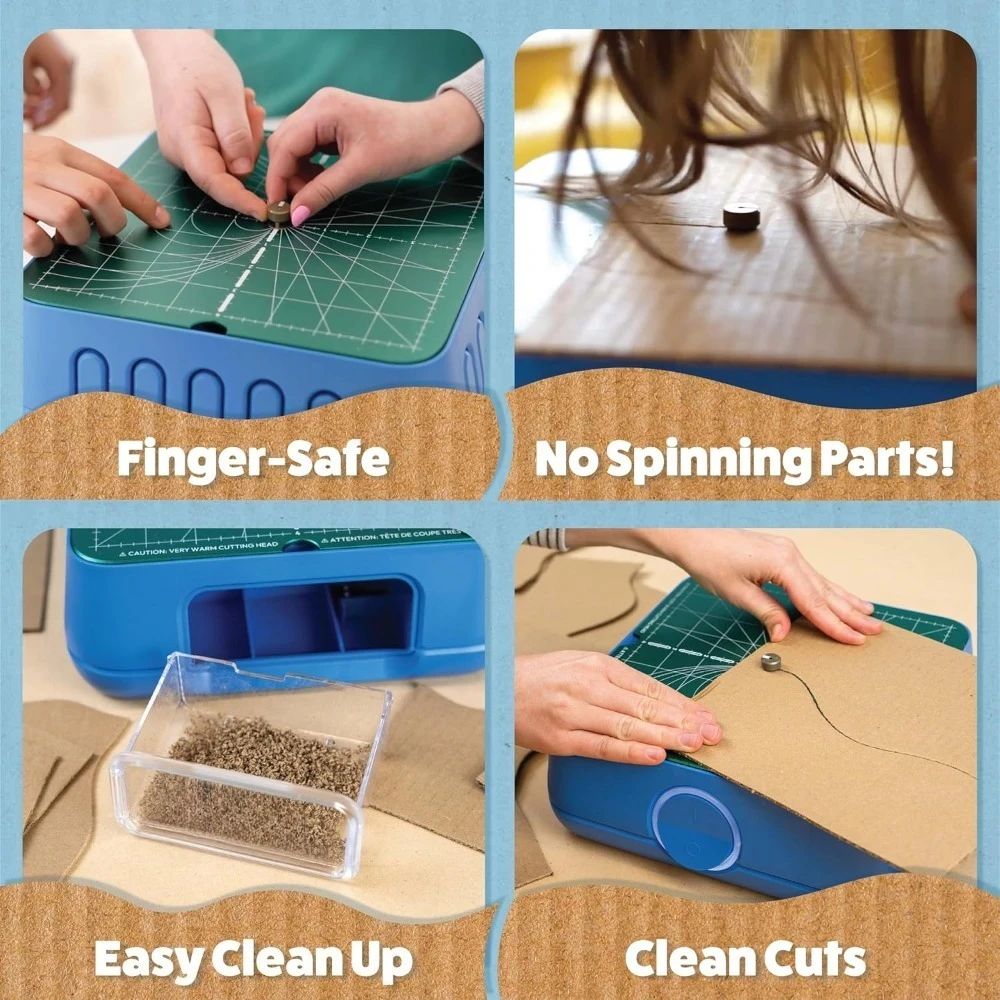 أداة الطاقة المثالية الآمنة للأطفال لقطع الورق المقوى، لعبة STEM + STEAM التعليمية للأعمار من 5 سنوات فما فوق، الورق المقوى لأفضل اليدين