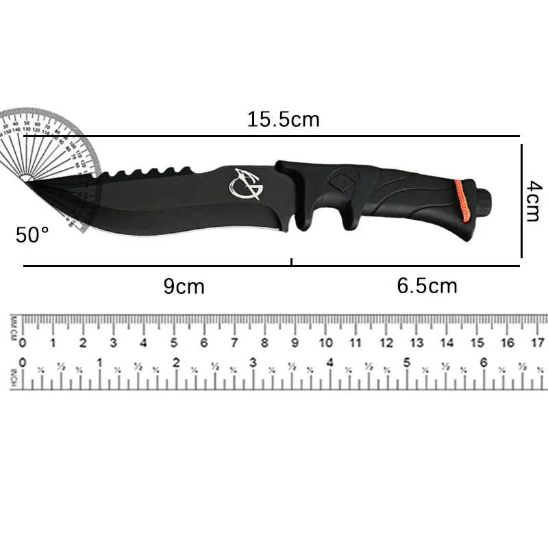 Outdoor straight knife self-defense knife outdoor portable meat knife eating knife camping fishing portable knife