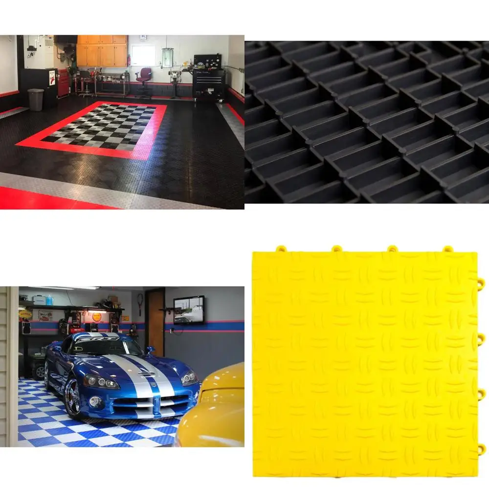 

Interlocking Non-Slip Garage Flooring Tile, Durable Copolymer, Easy Install, Yellow, 48 Pack of 12 x 12