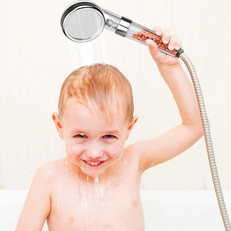 Negative Ion Purifying Stone Shower Head Pressurized & Water Saving Shower Nozzle