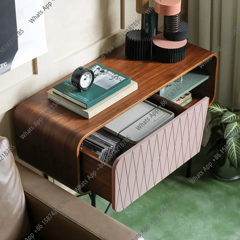 Kk Nordic Medieval Retro Black Walnut Multi-grid Color Matching Drawers, Porch Cabinets, Living Room Household Small Apartment