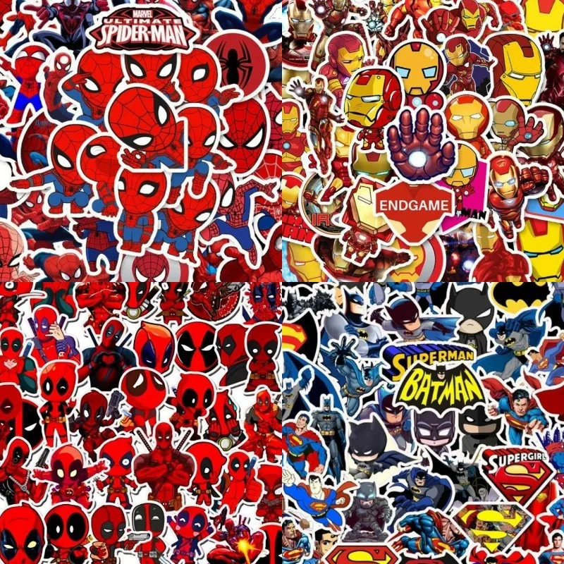 35  Superhero Spider-Man Iron Man Batman Graffiti stickers Car helmet decoration cartoon stickers