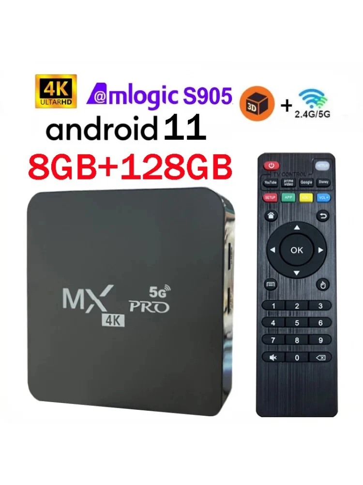 MX-PRO TV Box 8GB 128GB Smart Android 11 Ondersteunt 4k HD 5G 4G Dual WiFi H.256 3D Video Media Player Amlogic S905 Quad-Core iptv - afbeelding 2