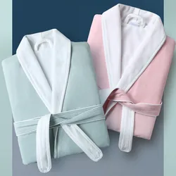 Women Autumn Winter New Thick Warm Bathrobe Kimono Soft Water Uptake Bath Robe Nightgown Women Sleepwear Basic SPA Hotel Robes