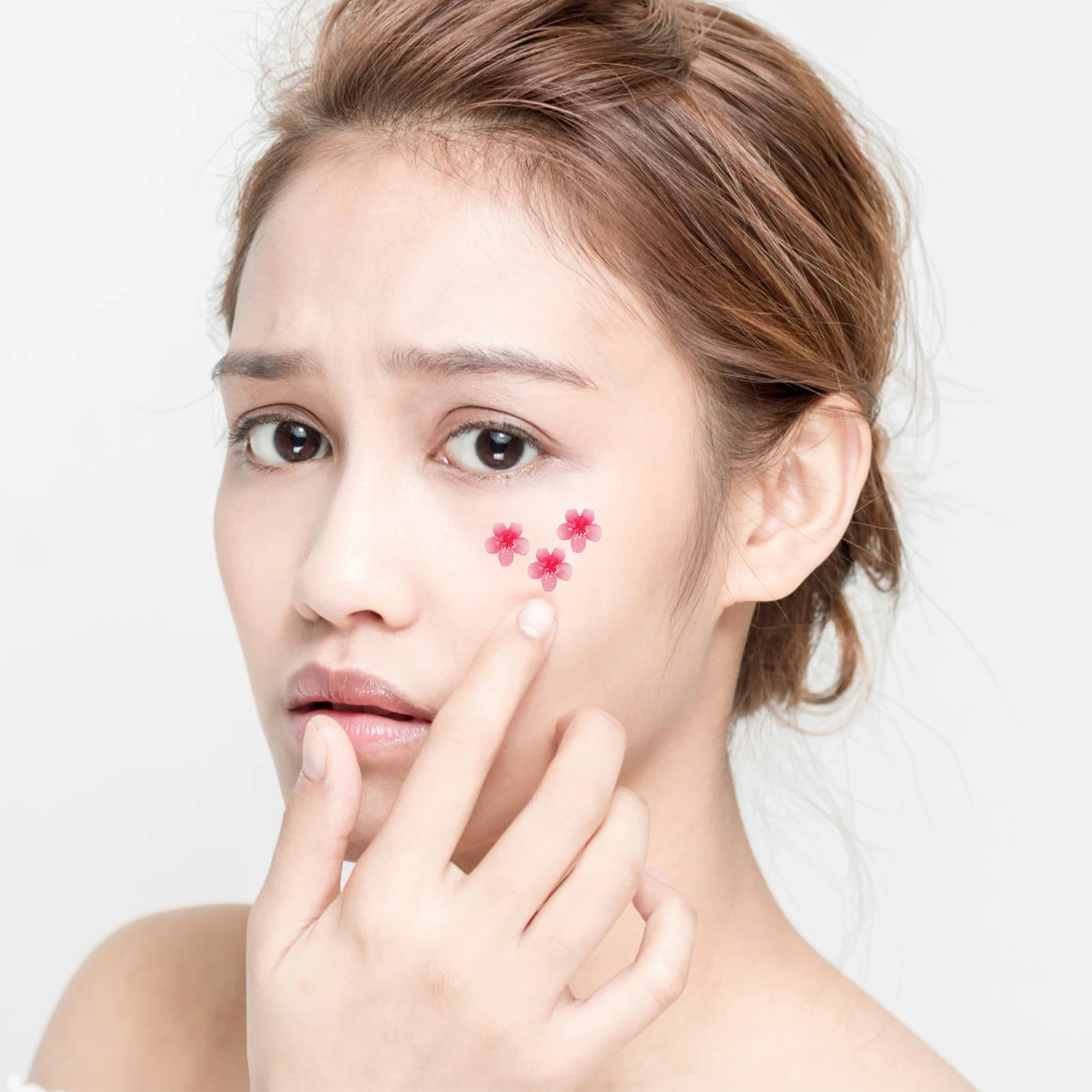 

Cherry Blossom Face Sakura Makeup Decals Round Labels Envelope Seals Flower Stickers Creative Pink Sakura decals for Parties